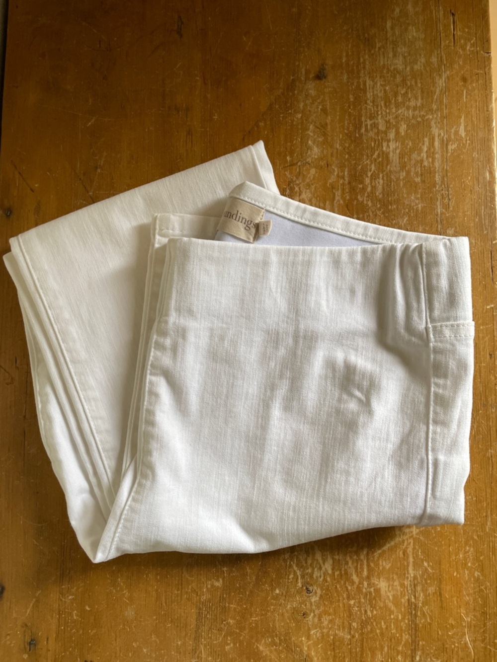 Styled Soft Surroundings white wide leg jeans